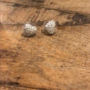 Swarovski heart silver and crystal earrings
